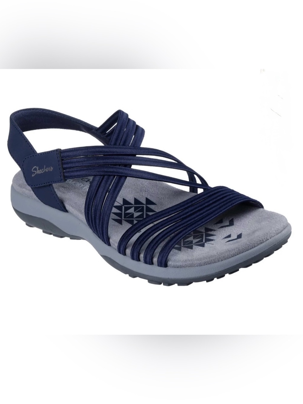 Skechers Reggae Slim Women’s Navy Strappy Slingback Sandals – Size 9 Cushion Y2K